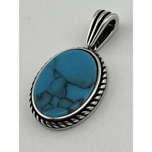 Pendant Oval Sterling Silver 925 Turquoise For Necklace